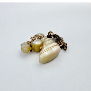 Antique Victorian Carved Mother of Pearl Horse Head Watch Fob Charm